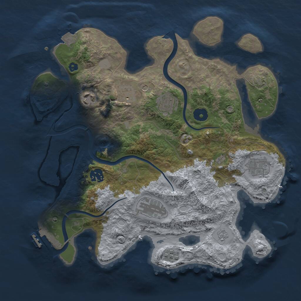 Rust Map: Procedural Map, Size: 3250, Seed: 32419, 12 Monuments