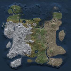 Thumbnail Rust Map: Procedural Map, Size: 3250, Seed: 2613, 11 Monuments