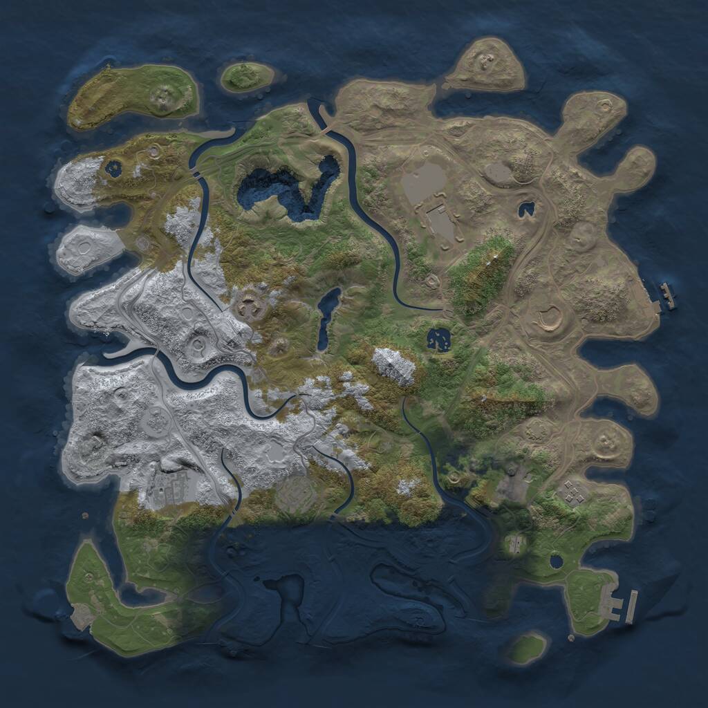 Rust Map: Procedural Map, Size: 4250, Seed: 316546187, 14 Monuments