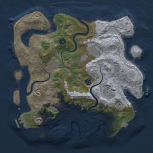 Thumbnail Rust Map: Procedural Map, Size: 3500, Seed: 1112542318, 13 Monuments