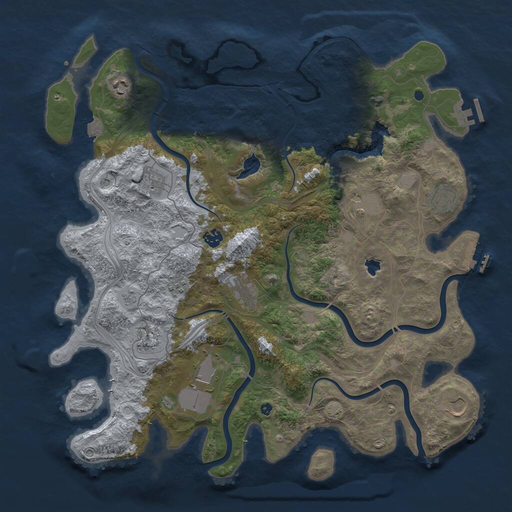 Rust Map: Procedural Map, Size: 4250, Seed: 1245582130, 16 Monuments