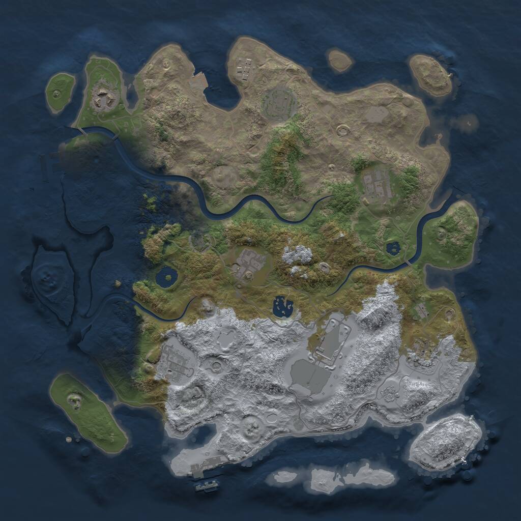 Rust Map: Procedural Map, Size: 3650, Seed: 88099657, 15 Monuments