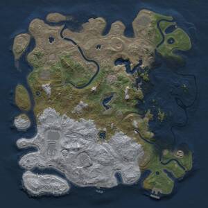 Thumbnail Rust Map: Procedural Map, Size: 4600, Seed: 1628190774, 16 Monuments