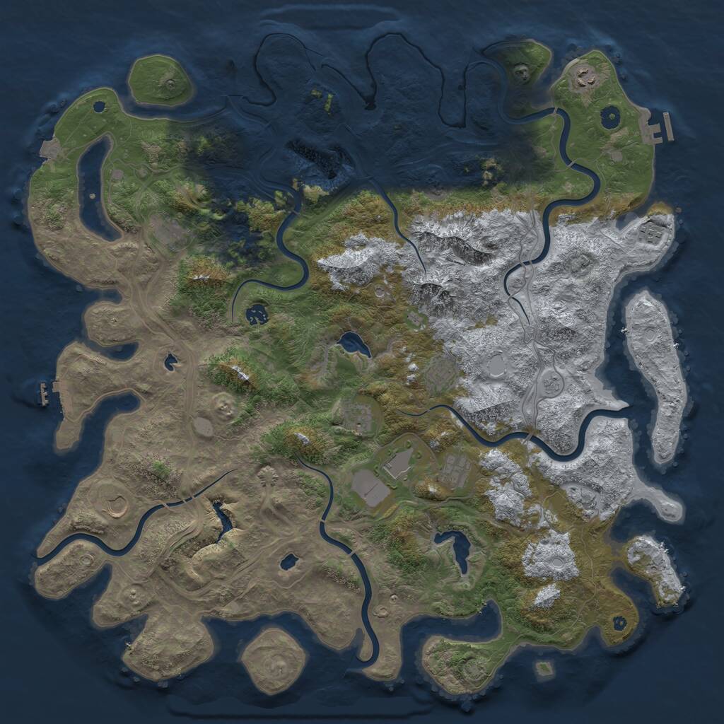 Rust Map: Procedural Map, Size: 5000, Seed: 1442070583, 16 Monuments