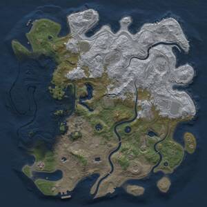 Thumbnail Rust Map: Procedural Map, Size: 4500, Seed: 906512024, 17 Monuments