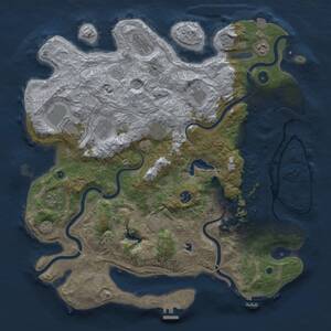 Thumbnail Rust Map: Procedural Map, Size: 4400, Seed: 895307574, 16 Monuments