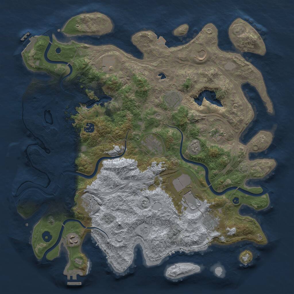 Rust Map: Procedural Map, Size: 4250, Seed: 762691760, 17 Monuments