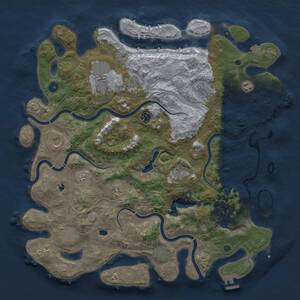 Thumbnail Rust Map: Procedural Map, Size: 4500, Seed: 360165947, 17 Monuments