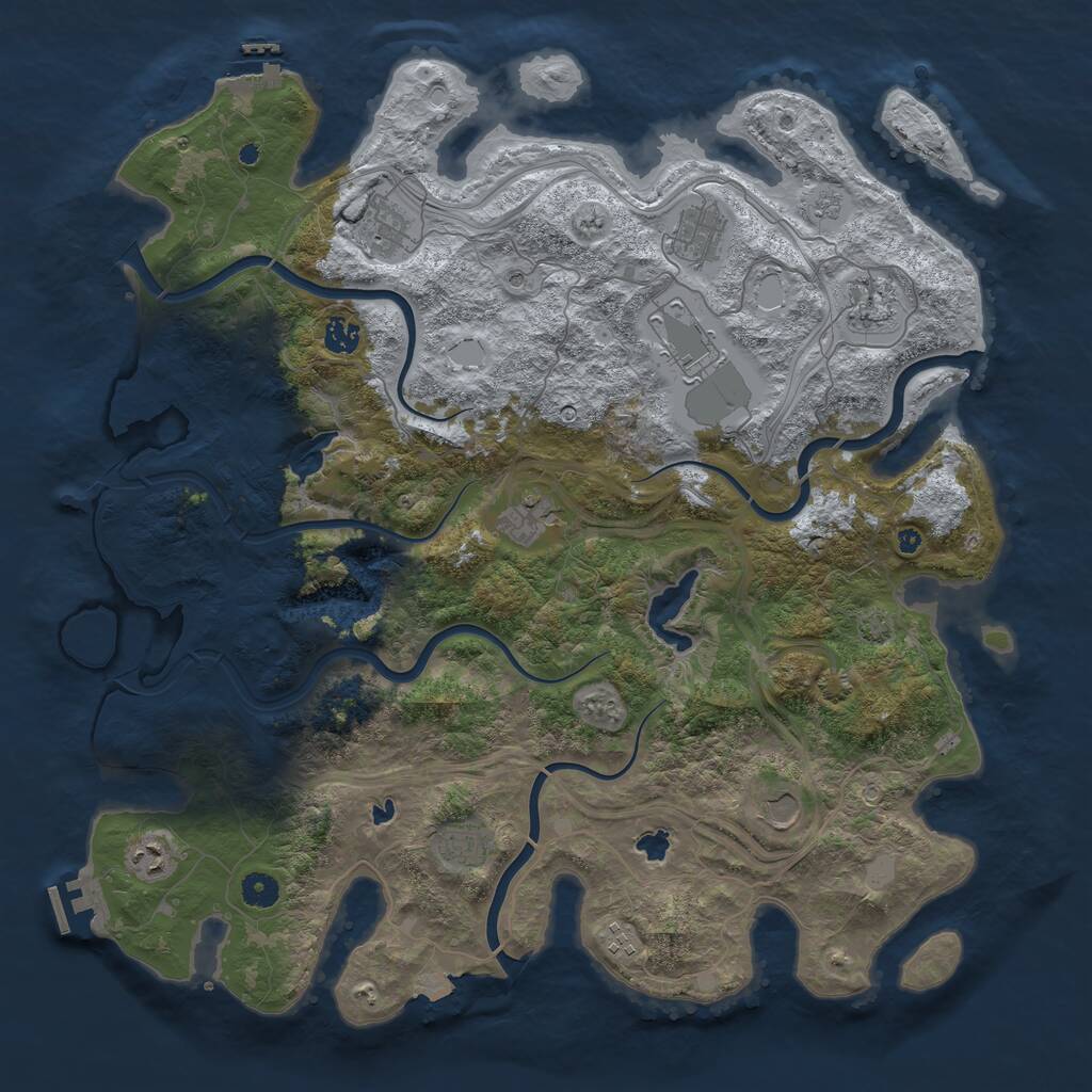 Rust Map: Procedural Map, Size: 4500, Seed: 1800357147, 16 Monuments
