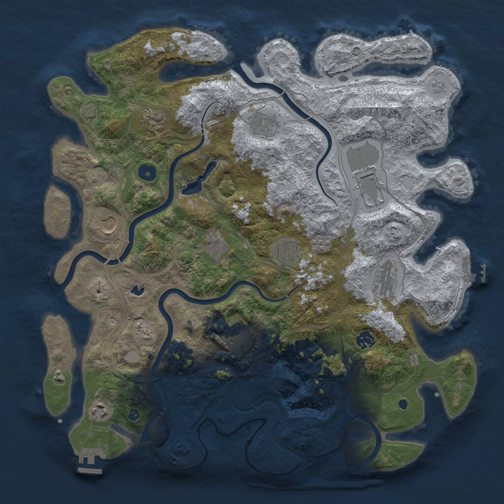 Rust Map: Procedural Map, Size: 4300, Seed: 33255478, 17 Monuments