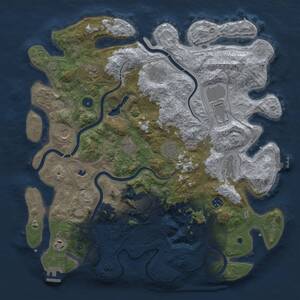 Thumbnail Rust Map: Procedural Map, Size: 4300, Seed: 33255478, 17 Monuments