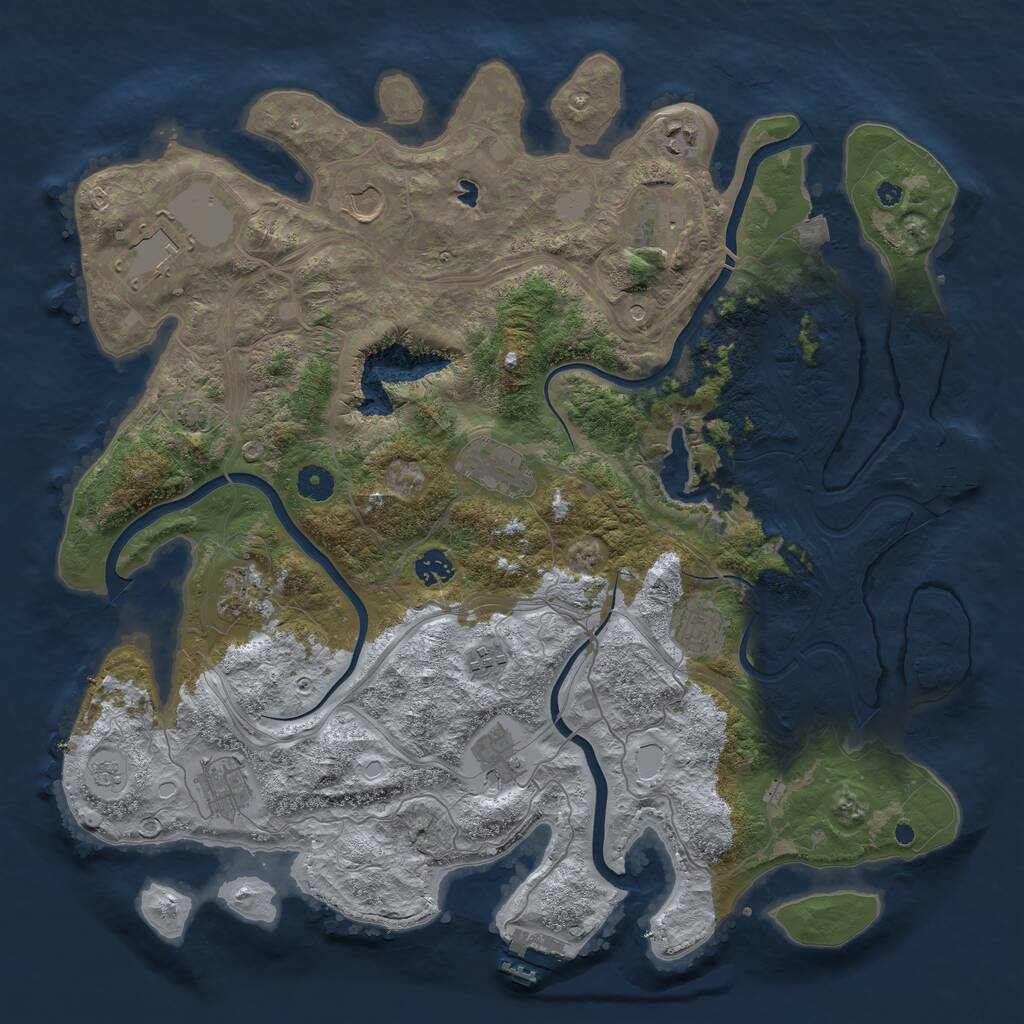Rust Map: Procedural Map, Size: 4250, Seed: 1415386140, 17 Monuments