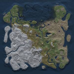 Thumbnail Rust Map: Procedural Map, Size: 5000, Seed: 416919788, 17 Monuments