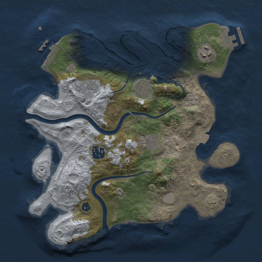 Rust Map: Procedural Map, Size: 3000, Seed: 4887, 11 Monuments
