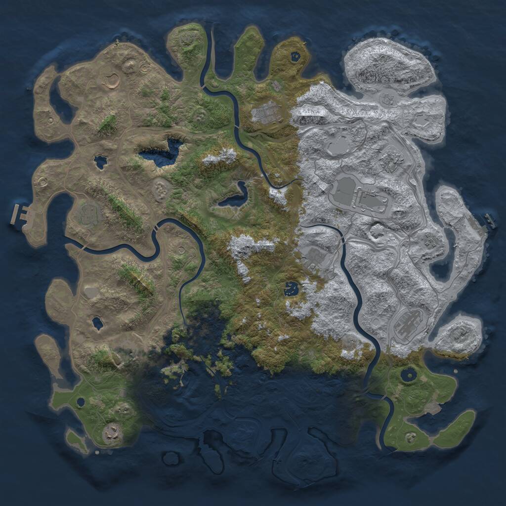 Rust Map: Procedural Map, Size: 4994, Seed: 139924931, 17 Monuments