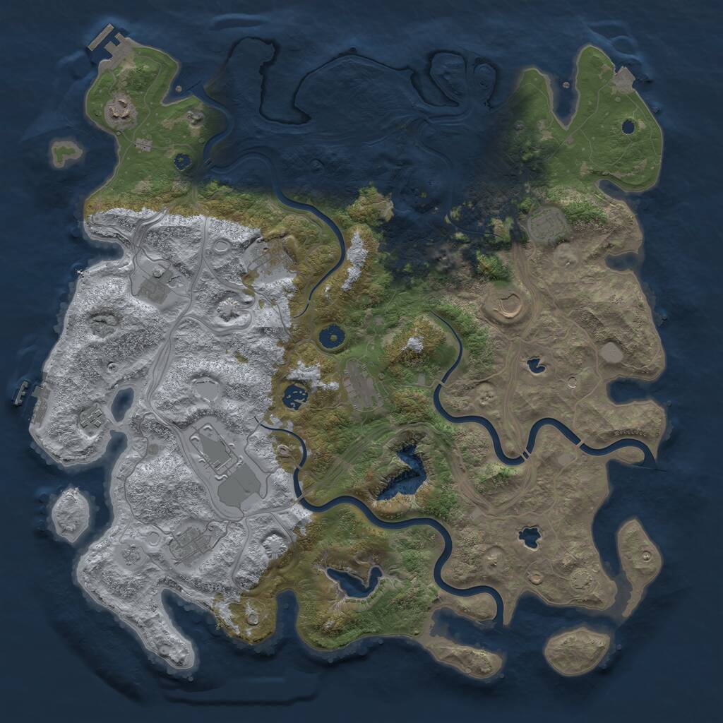 Rust Map: Procedural Map, Size: 4500, Seed: 26399932, 16 Monuments