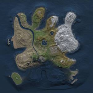 Thumbnail Rust Map: Procedural Map, Size: 2500, Seed: 1776909311, 8 Monuments