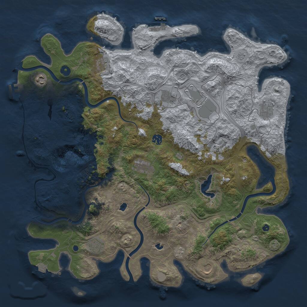 Rust Map: Procedural Map, Size: 4500, Seed: 883044398, 17 Monuments