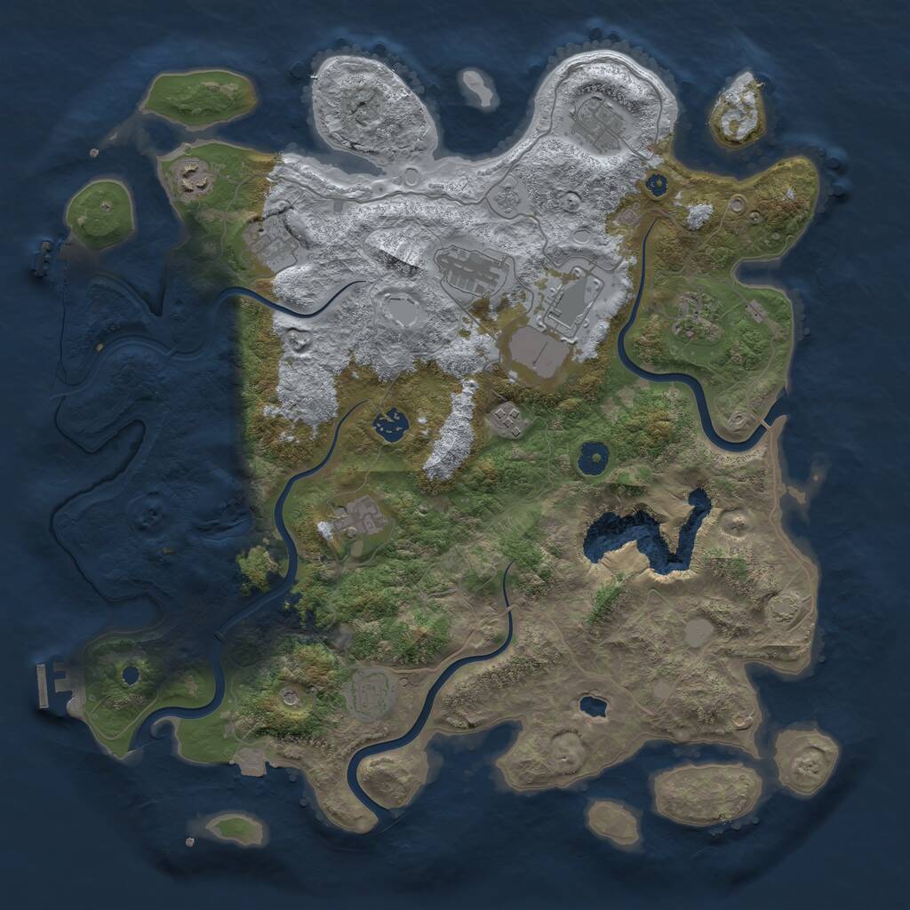 Rust Map: Procedural Map, Size: 4200, Seed: 76534, 16 Monuments