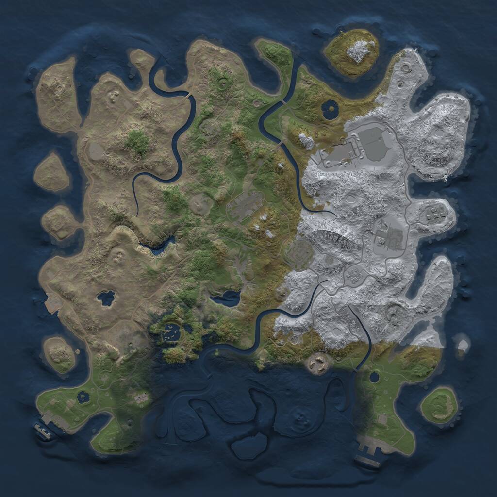Rust Map: Procedural Map, Size: 4000, Seed: 2368765, 14 Monuments
