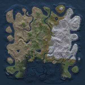Thumbnail Rust Map: Procedural Map, Size: 4000, Seed: 2368765, 14 Monuments