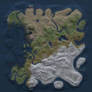 Thumbnail Rust Map: Procedural Map, Size: 4250, Seed: 121602297, 17 Monuments