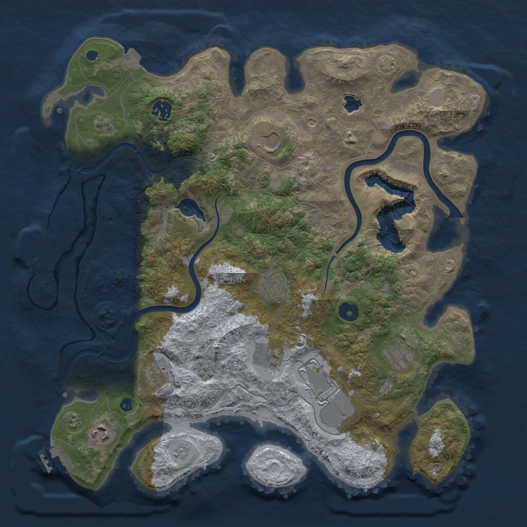 Rust Map: Procedural Map, Size: 4000, Seed: 87852318, 15 Monuments