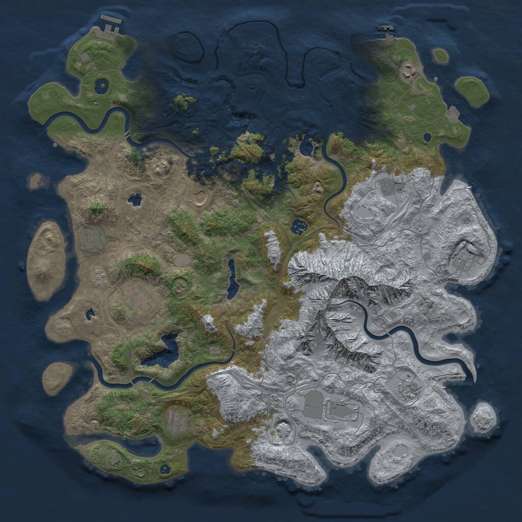 Rust Map: Procedural Map, Size: 5000, Seed: 1012026, 17 Monuments