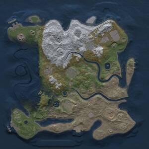 Thumbnail Rust Map: Procedural Map, Size: 3500, Seed: 1998870441, 14 Monuments