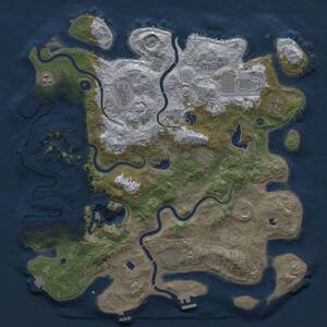 Thumbnail Rust Map: Procedural Map, Size: 4500, Seed: 1531446458, 15 Monuments