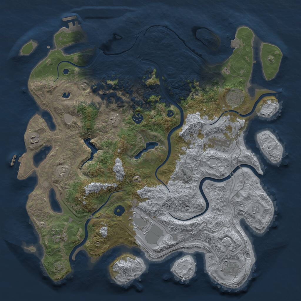 Rust Map: Procedural Map, Size: 4250, Seed: 91389620, 15 Monuments