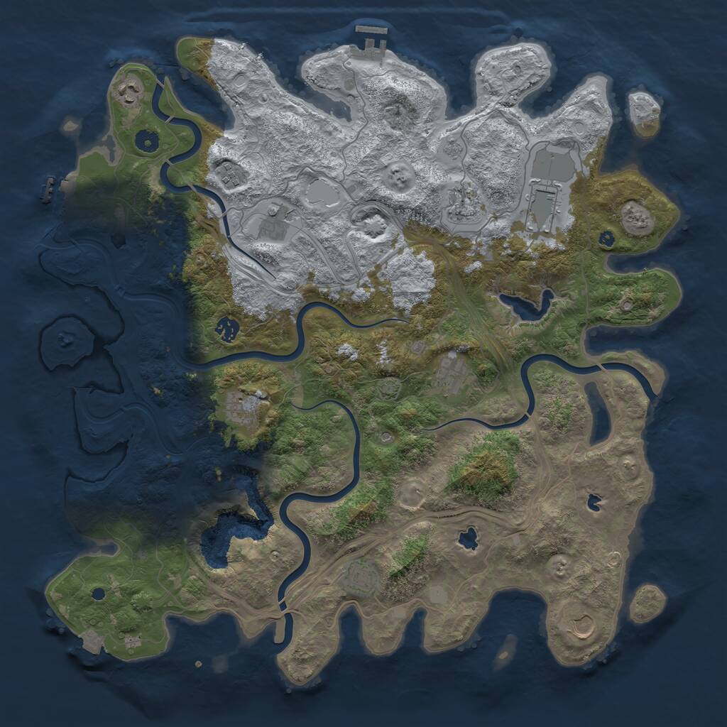 Rust Map: Procedural Map, Size: 4600, Seed: 250, 16 Monuments