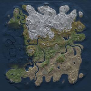Thumbnail Rust Map: Procedural Map, Size: 4600, Seed: 250, 16 Monuments