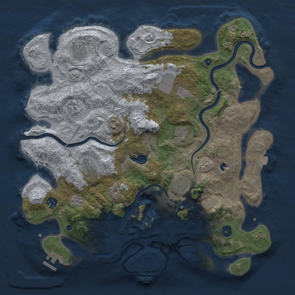 Rust Map: Procedural Map, Size: 4000, Seed: 814212988, 15 Monuments