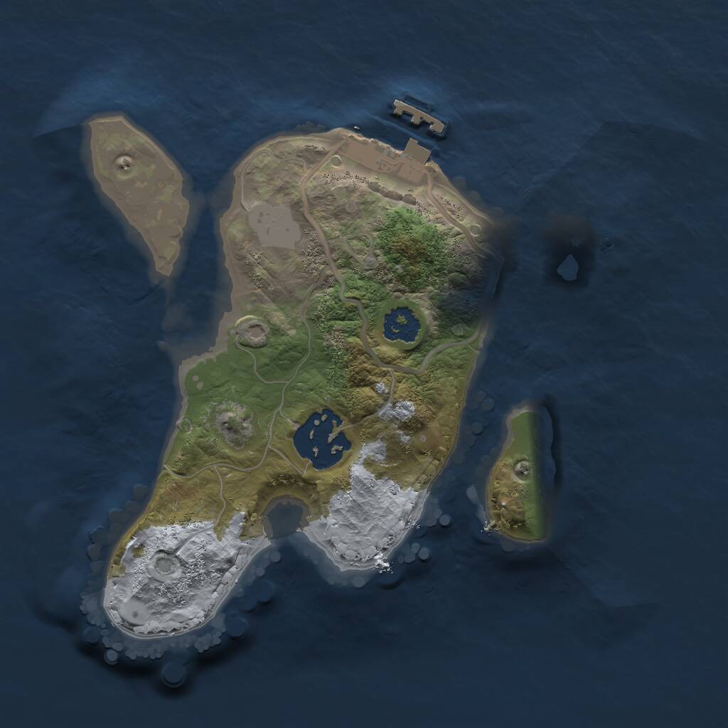 Rust Map: Procedural Map, Size: 2000, Seed: 1229993347, 3 Monuments