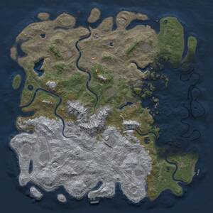 Thumbnail Rust Map: Procedural Map, Size: 5500, Seed: 906576854, 17 Monuments