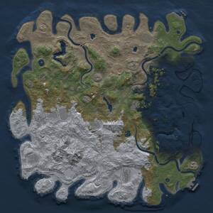 Thumbnail Rust Map: Procedural Map, Size: 5000, Seed: 557690422, 17 Monuments