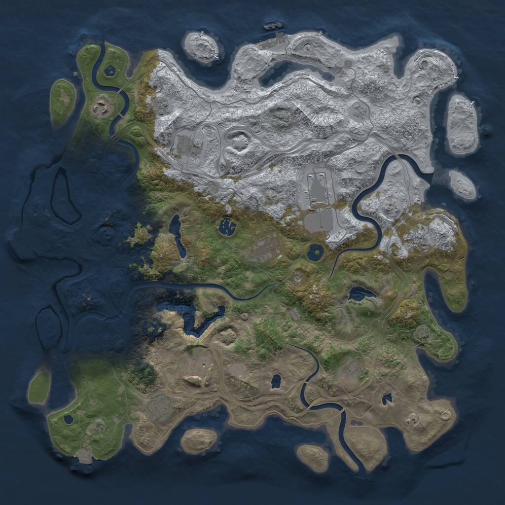 Rust Map: Procedural Map, Size: 4500, Seed: 209341870, 16 Monuments