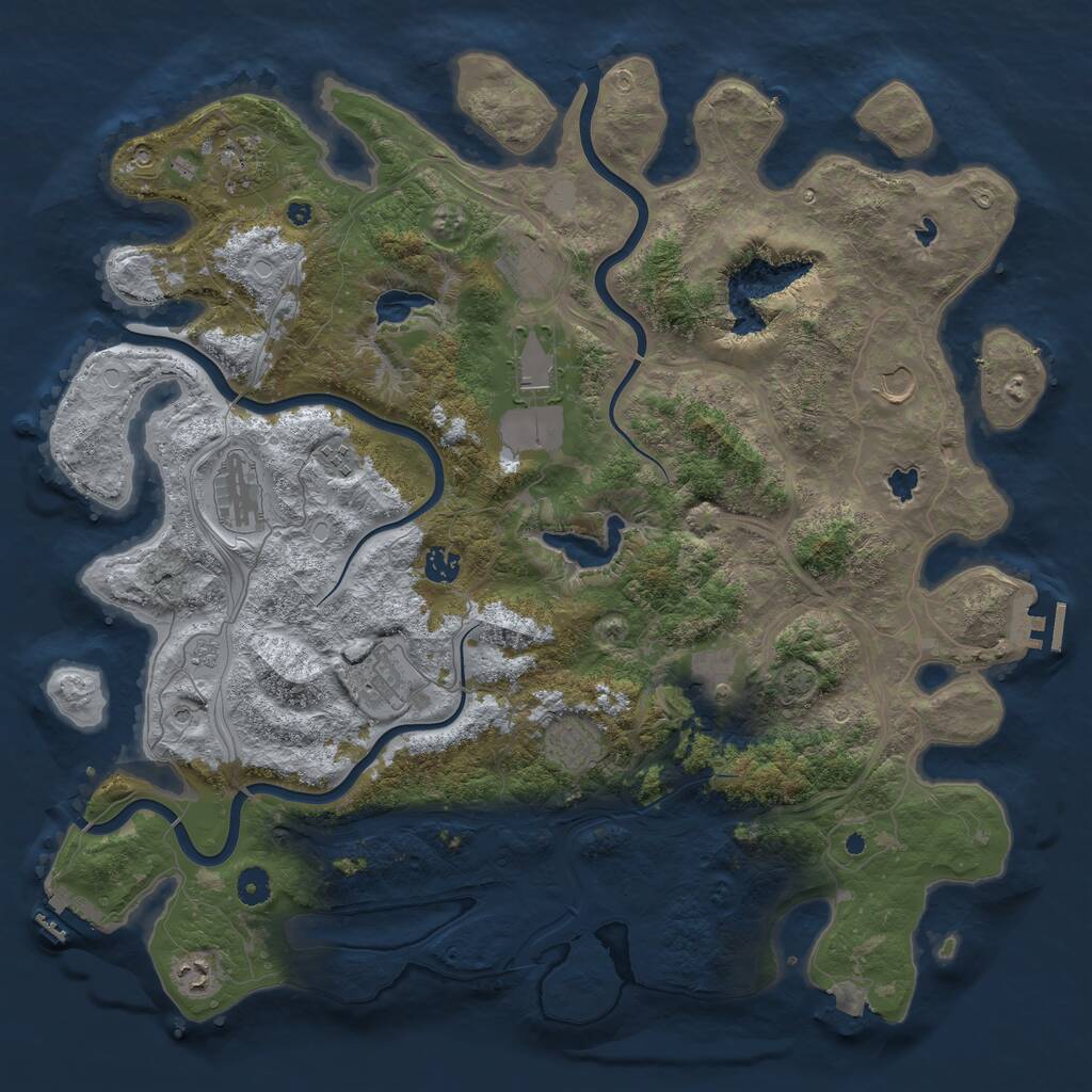 Rust Map: Procedural Map, Size: 4500, Seed: 177094531, 17 Monuments