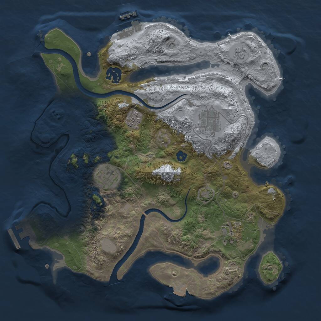 Rust Map: Procedural Map, Size: 3000, Seed: 4574881, 11 Monuments