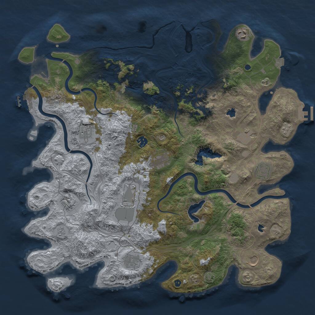 Rust Map: Procedural Map, Size: 4500, Seed: 2026247215, 17 Monuments