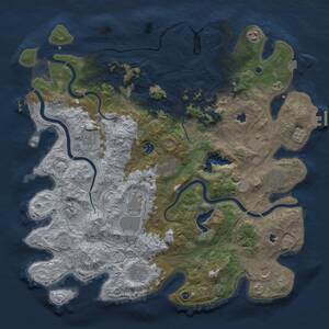 Thumbnail Rust Map: Procedural Map, Size: 4500, Seed: 2026247215, 17 Monuments