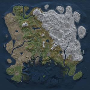 Thumbnail Rust Map: Procedural Map, Size: 4500, Seed: 1720400822, 16 Monuments