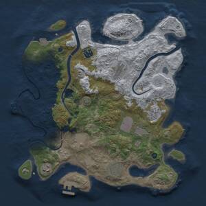 Thumbnail Rust Map: Procedural Map, Size: 3500, Seed: 840707779, 14 Monuments