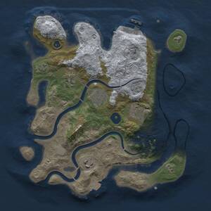 Thumbnail Rust Map: Procedural Map, Size: 3000, Seed: 1177132600, 9 Monuments