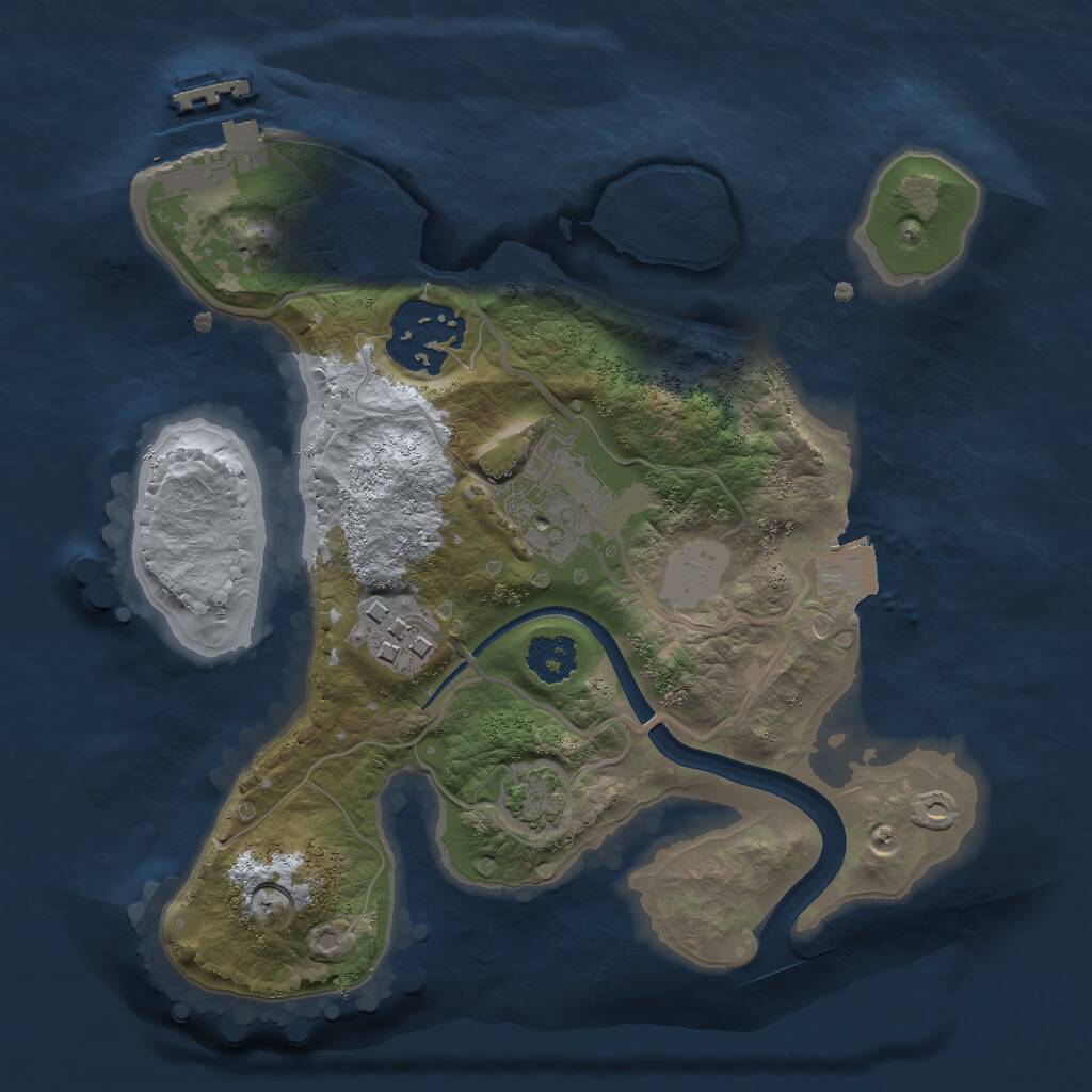 Rust Map: Procedural Map, Size: 2200, Seed: 461660522, 6 Monuments