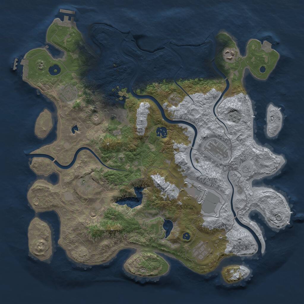 Rust Map: Procedural Map, Size: 4000, Seed: 646235660, 15 Monuments