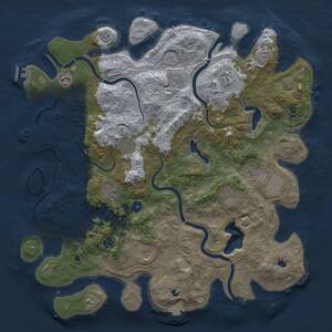 Thumbnail Rust Map: Procedural Map, Size: 4500, Seed: 1740878284, 16 Monuments