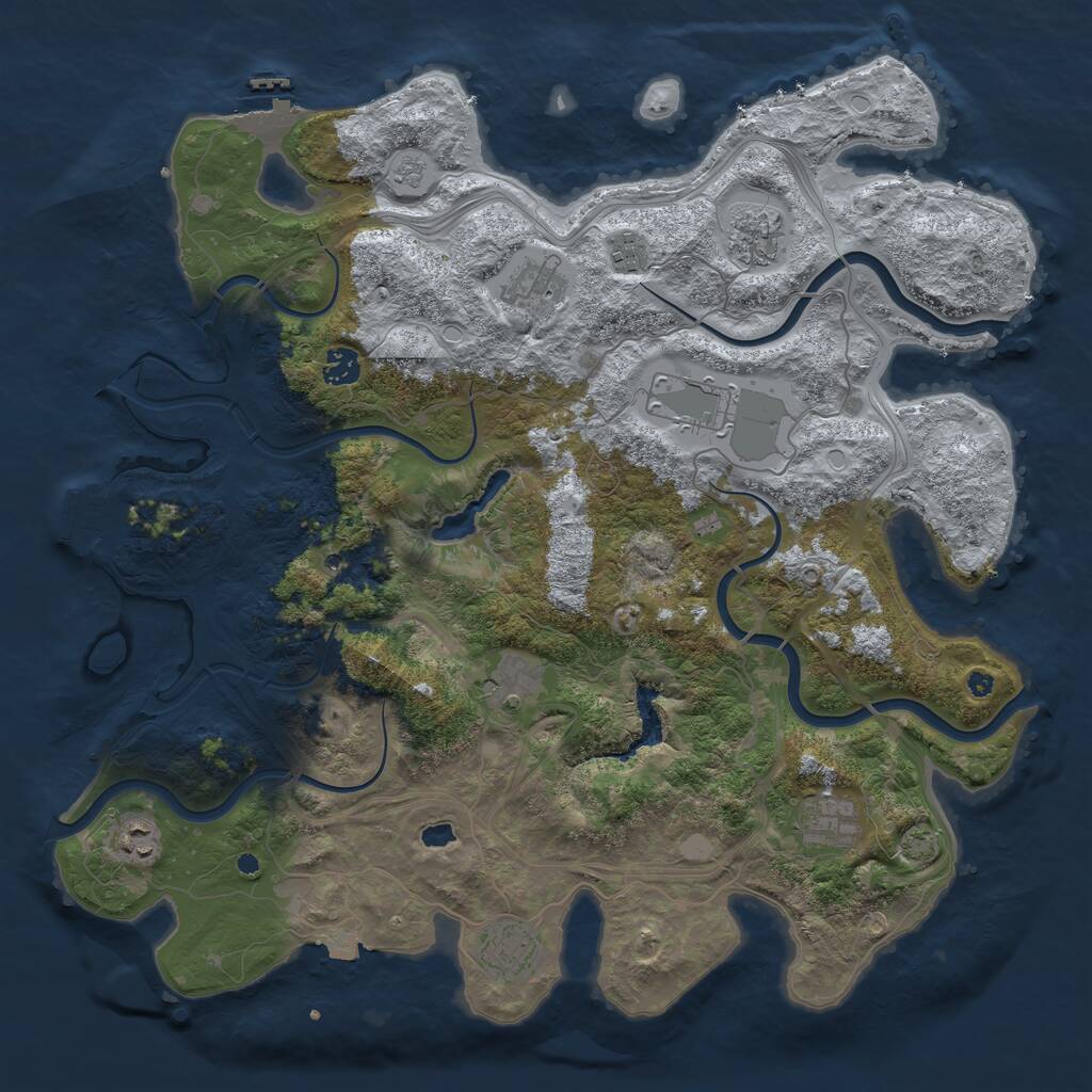 Rust Map: Procedural Map, Size: 4250, Seed: 1394598978, 15 Monuments