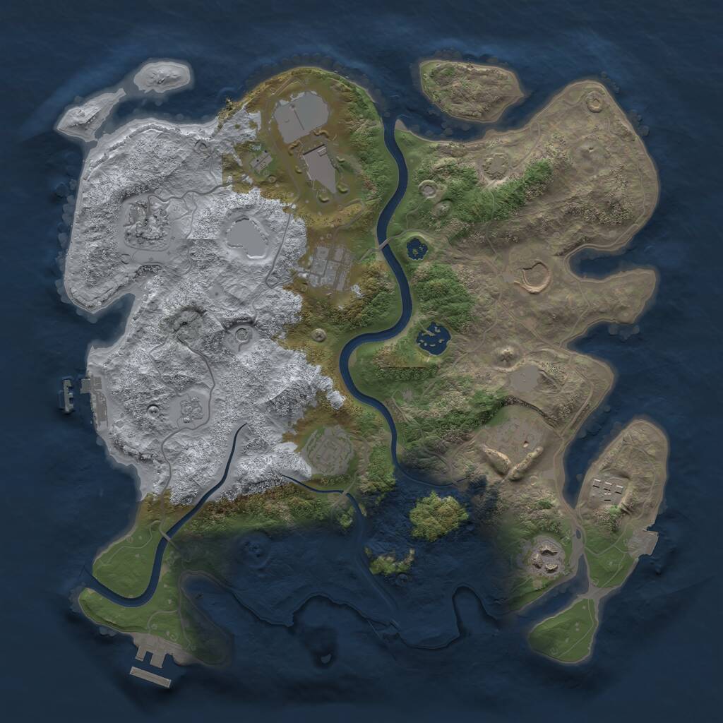Rust Map: Procedural Map, Size: 3500, Seed: 1979423105, 15 Monuments